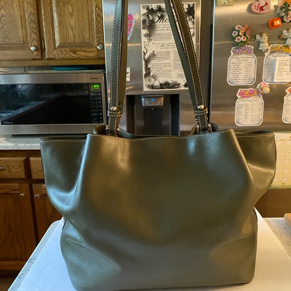 DB Flynn Green Saffiano Leather Shoulderbag Satchel - Picture 3 of 9